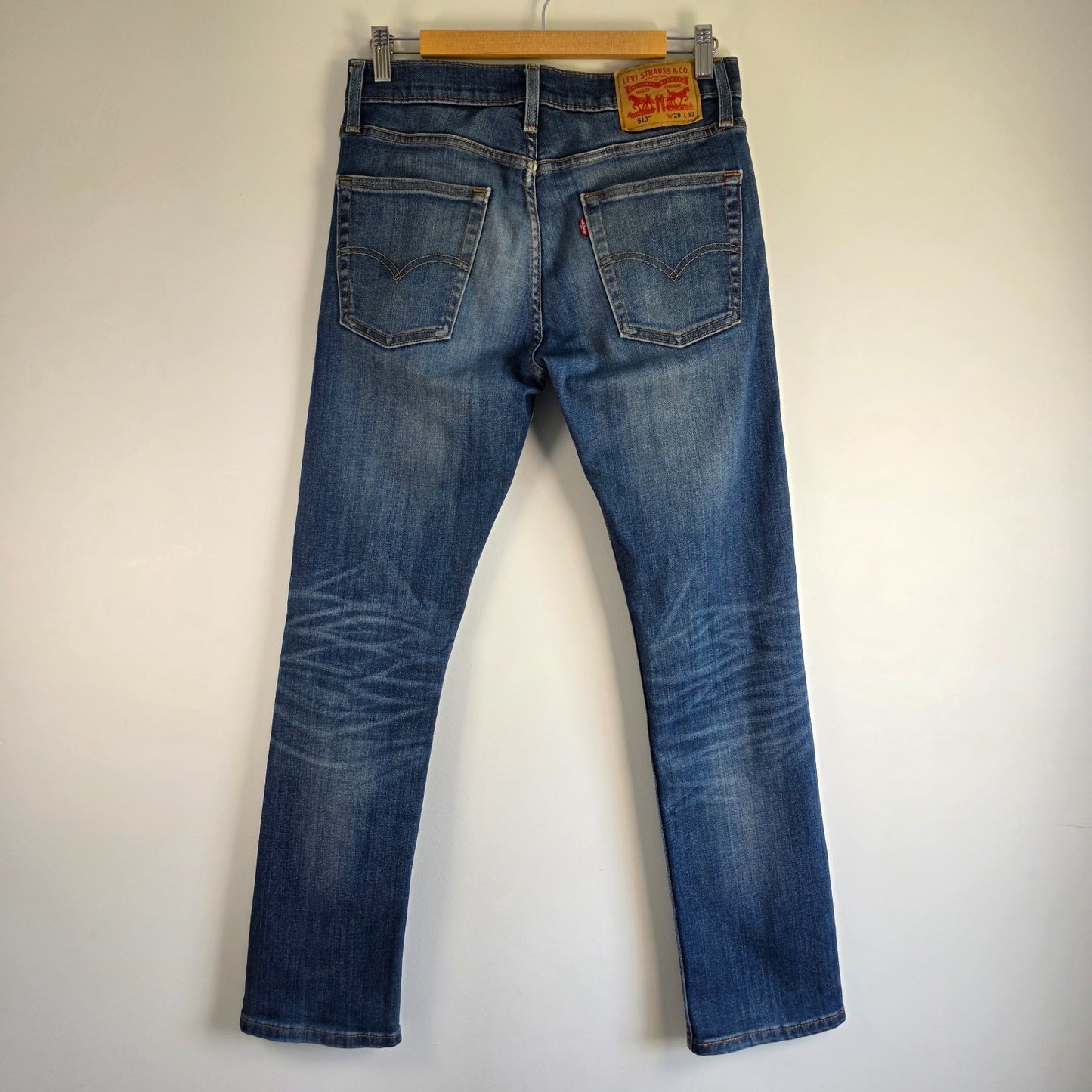 Levi’s 513 Straight Jeans Mens W29 L31 (32) Blue Stretch Denim Regular Fit