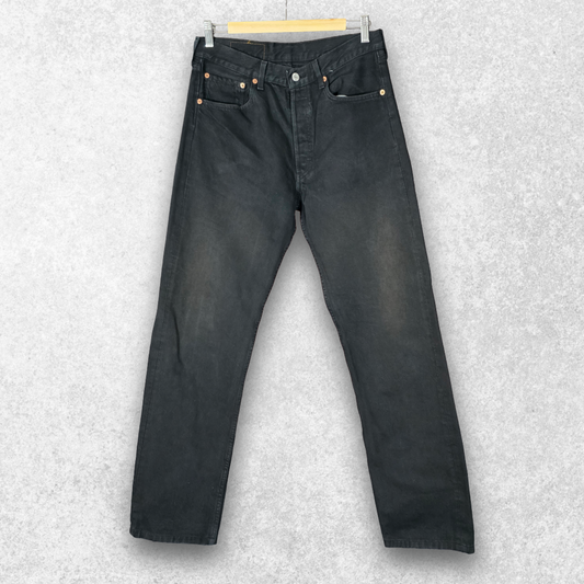 Vintage Levi’s 501 Jeans W31 L32 (Tag W32 L36) Black Button Fly Men’s