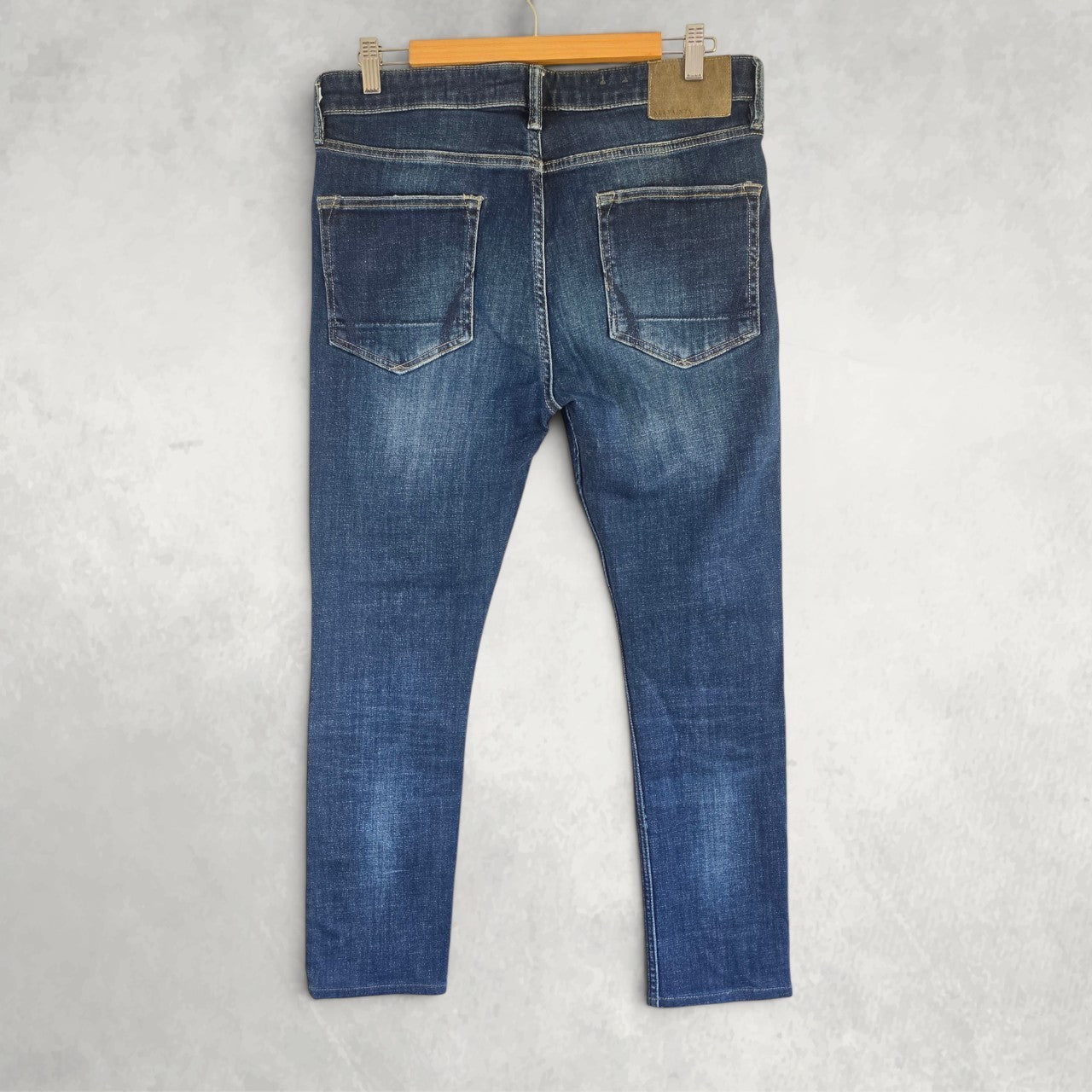 AllSaints Cigarette Jeans W33 L28 Blue Skinny Slim Stretch Designer Denim Mens