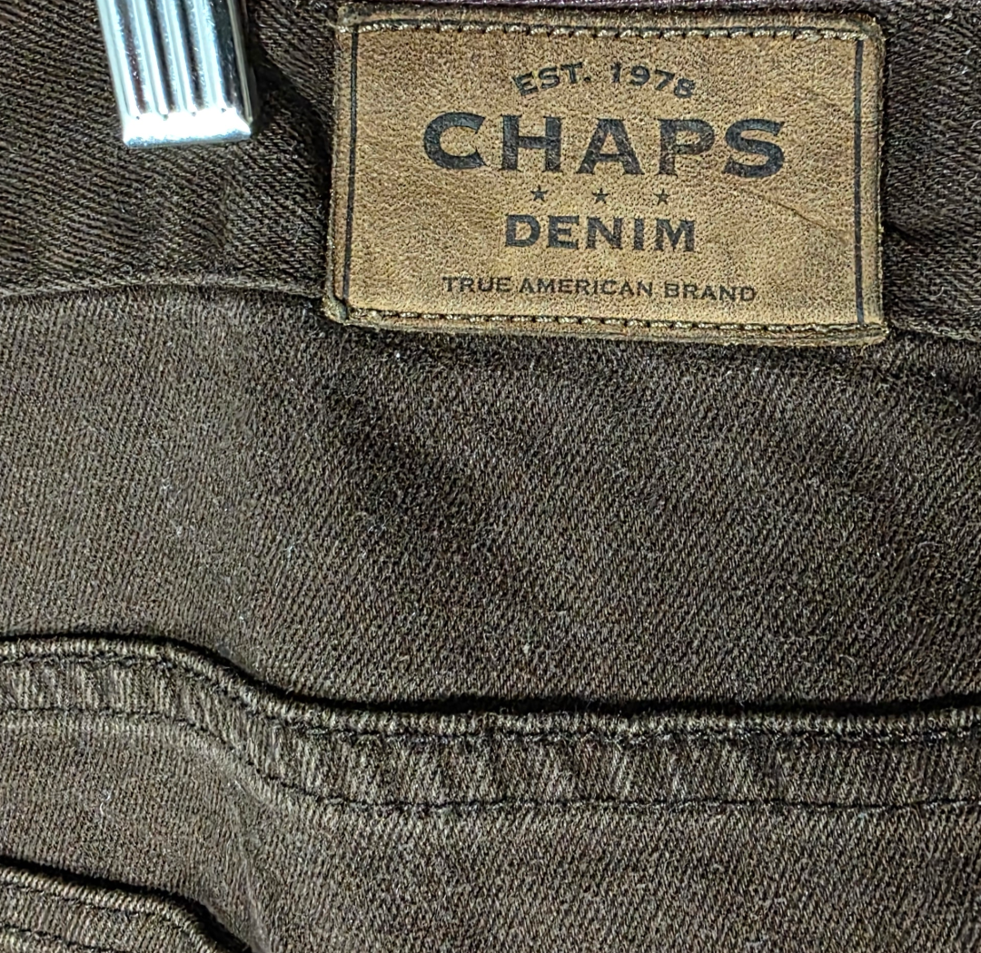 Chaps Women’s Jeans Brown Straight Leg High Rise W40 L30 Stretch Denim Plus Size