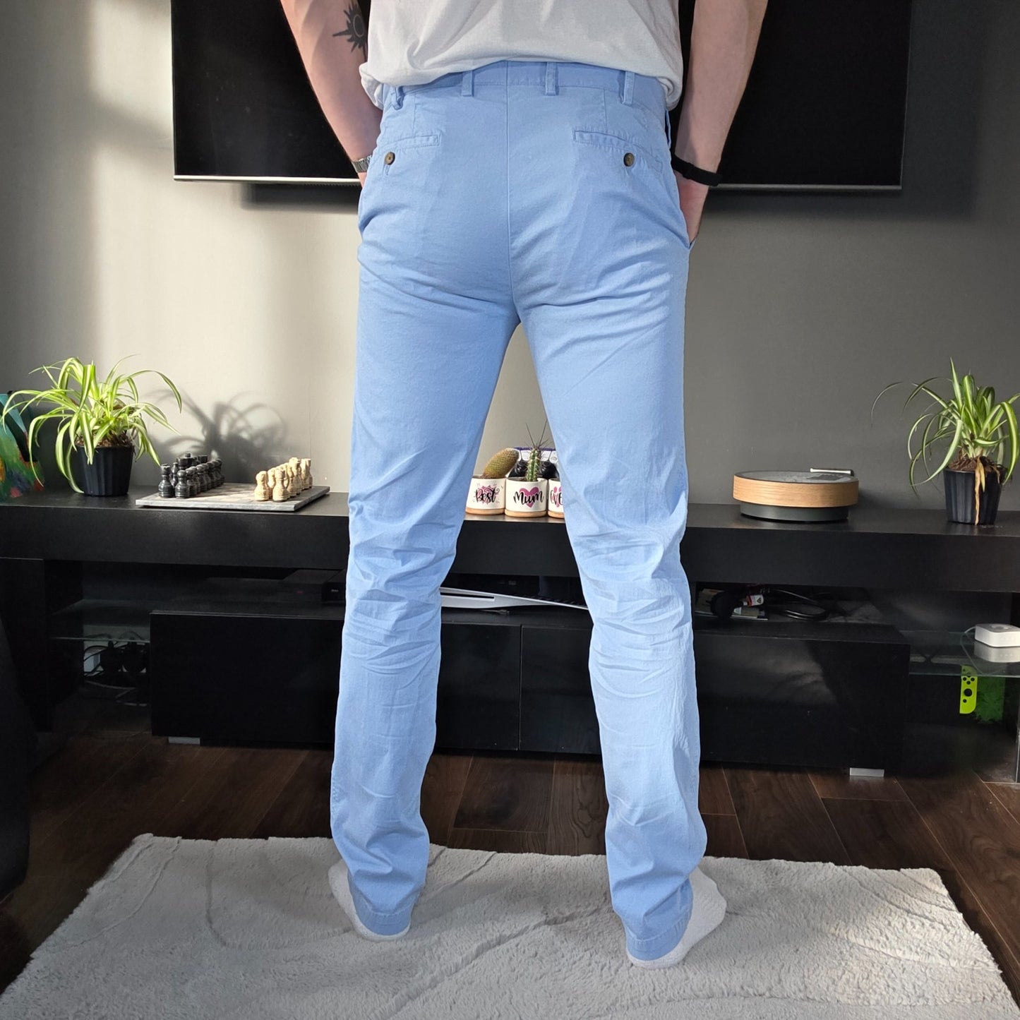 GANT Slim Fit Chinos Light Blue Men’s W34 L34 Tailored Tapered Portugal