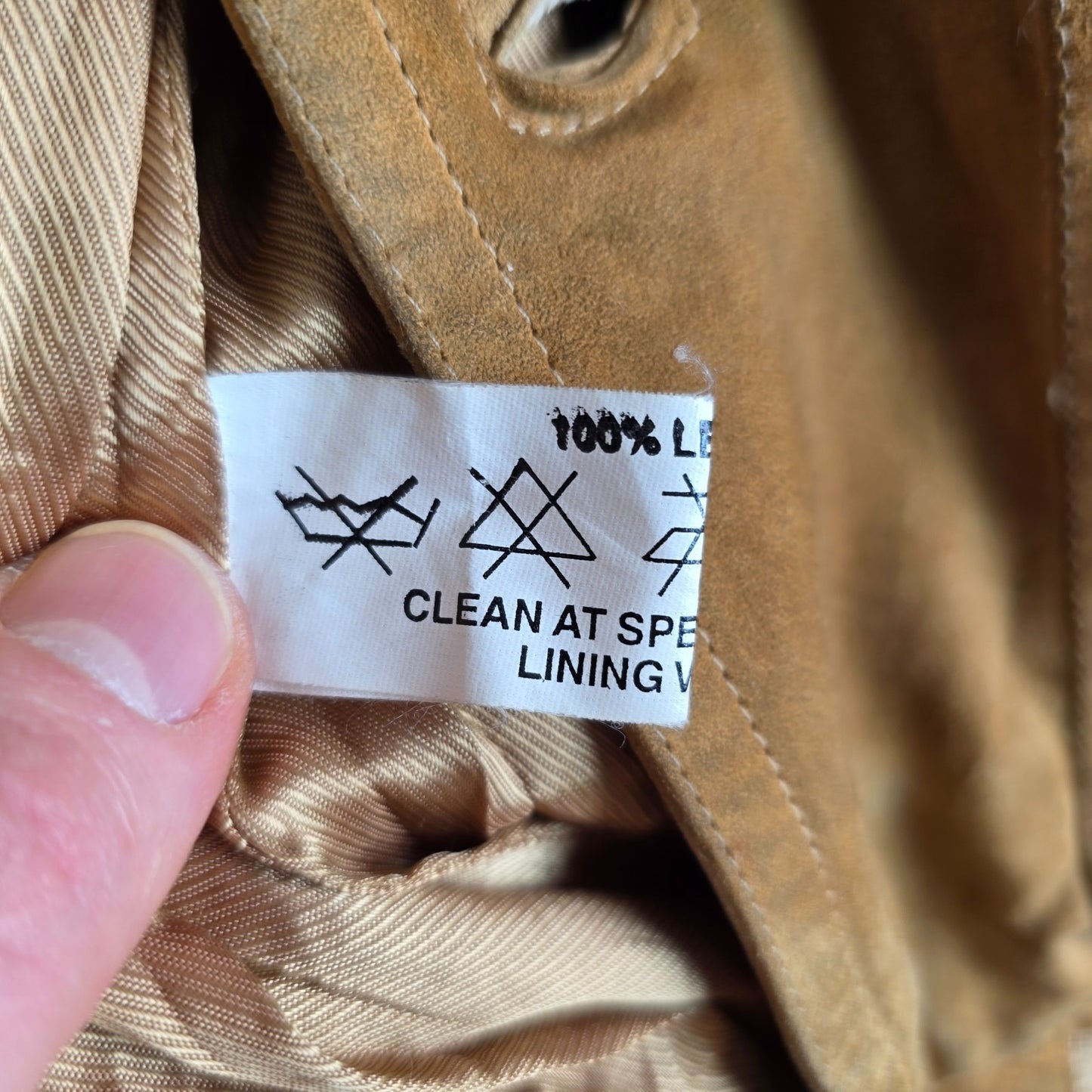 Vintage Suede Bomber Jacket Beige Mens L EU 50 Leather Classic Ribbed