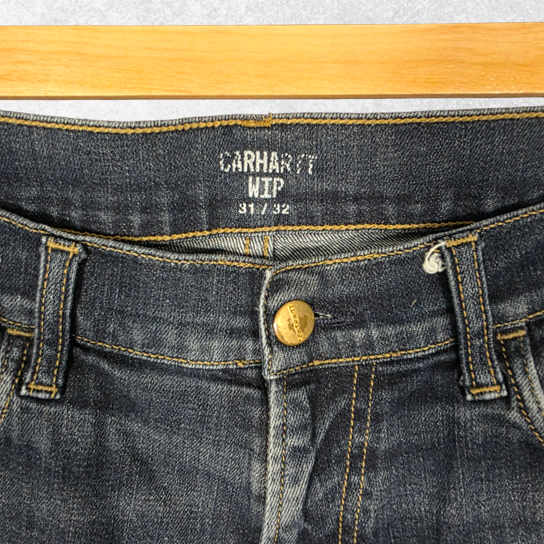 Carhartt WIP Rebel Jeans W32 L32 (31x32 Tag) Skinny Fit Blue Stretch Denim Men’s