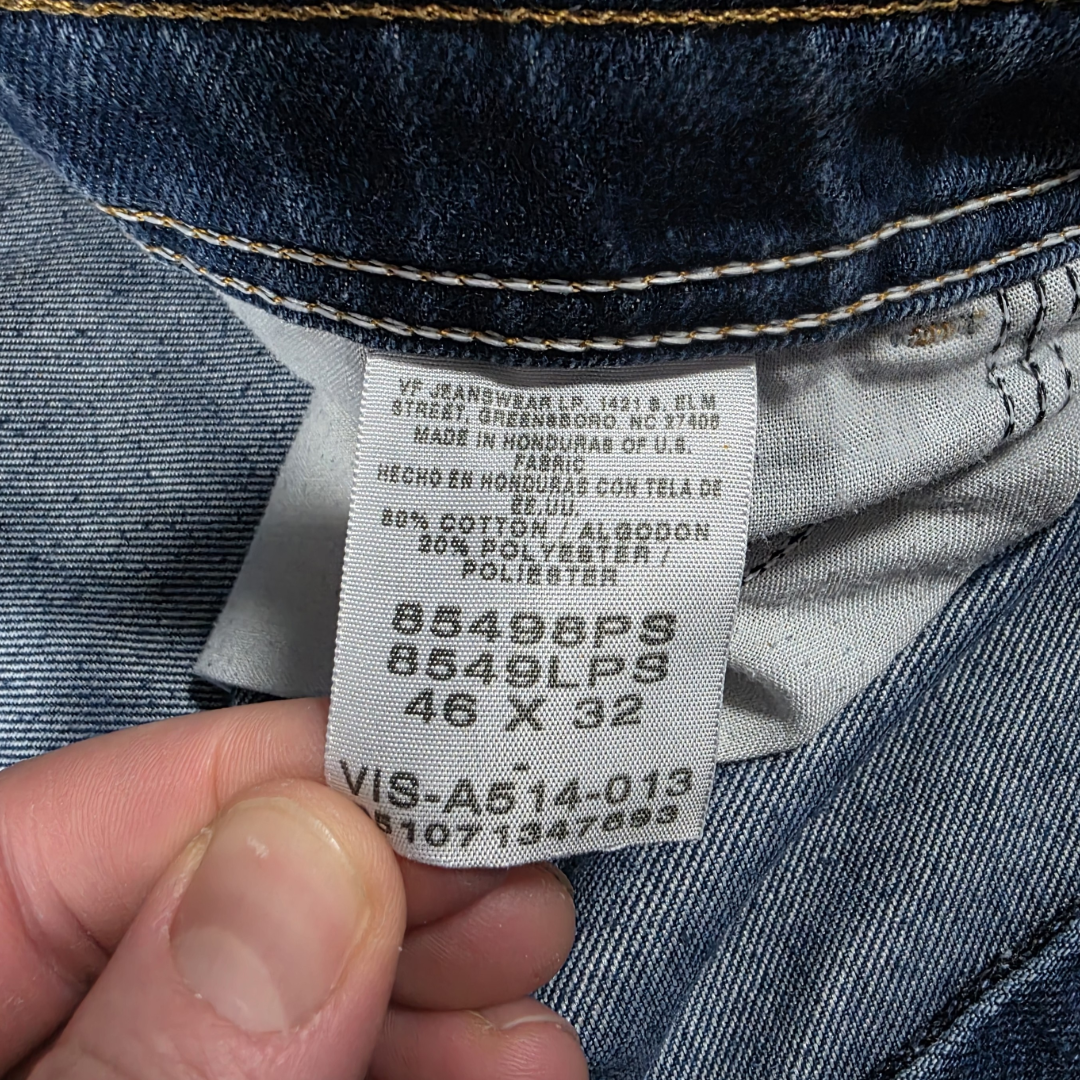 Wrangler Jeans W44 L31 Blue Straight Relaxed Denim Mens Workwear Casual tag W46