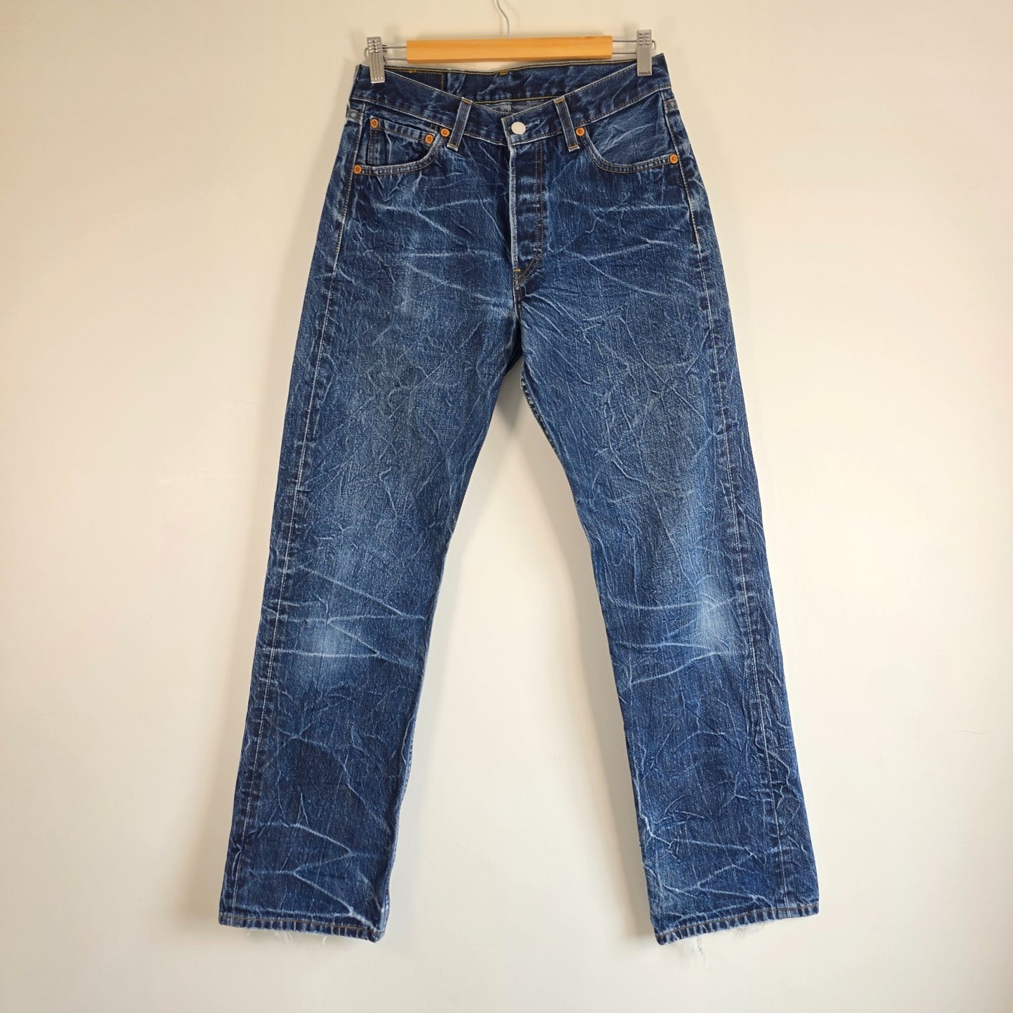 Levi’s 501 Jeans W29 L32 (Tagged W30) Blue Straight Men’s Distressed Denim