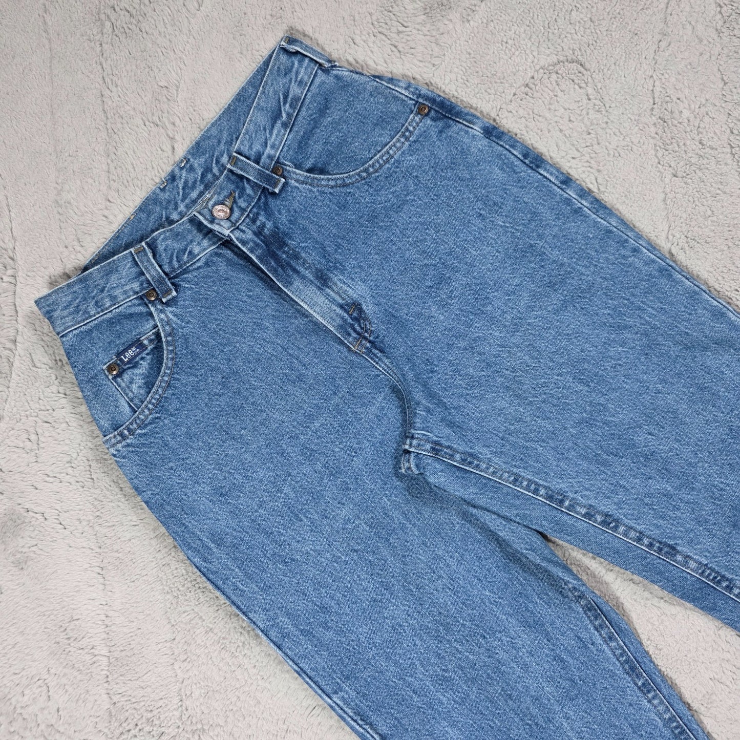 Vintage Lee Women’s Jeans W27 L34 Blue High Rise Slim Leg 90s Denim