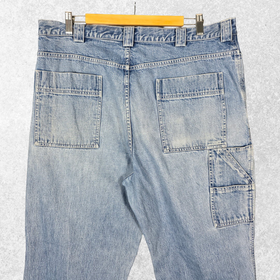 Eddie Bauer Carpenter Jeans Mens W38 L34 Relaxed Blue Workwear Denim Pants