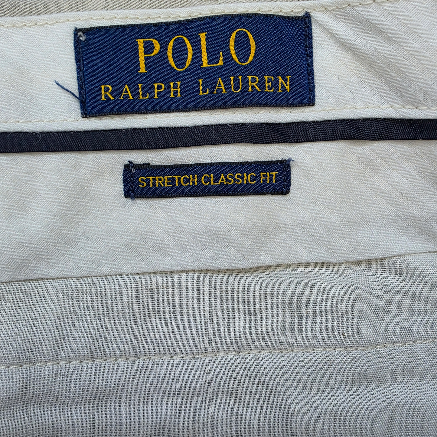 Polo Ralph Lauren Beige Chino Trousers W34 L27 Classic Fit Stretch Cotton