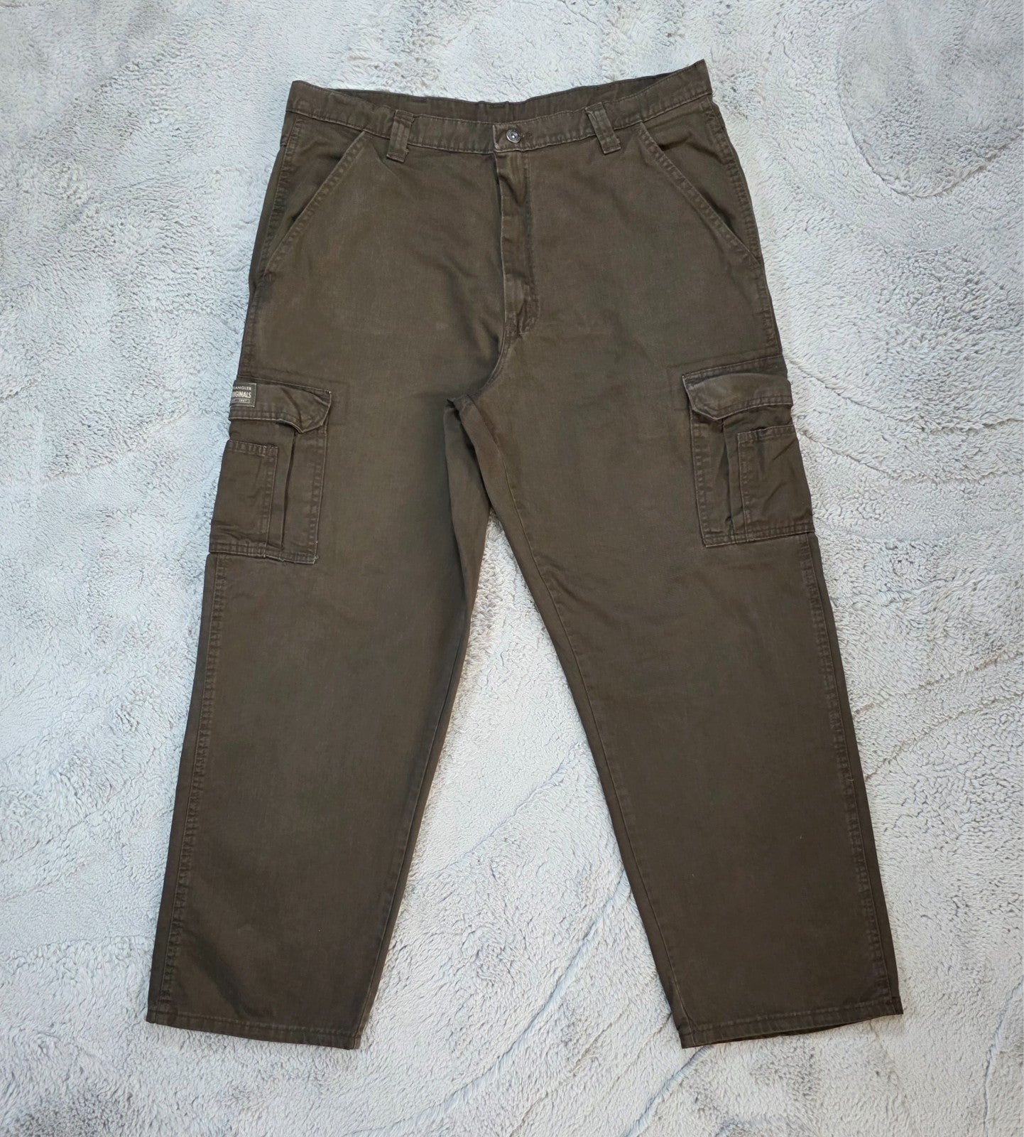 Wrangler Cargo Trousers Brown Relaxed Fit Men’s W38 L30 100% Cotton