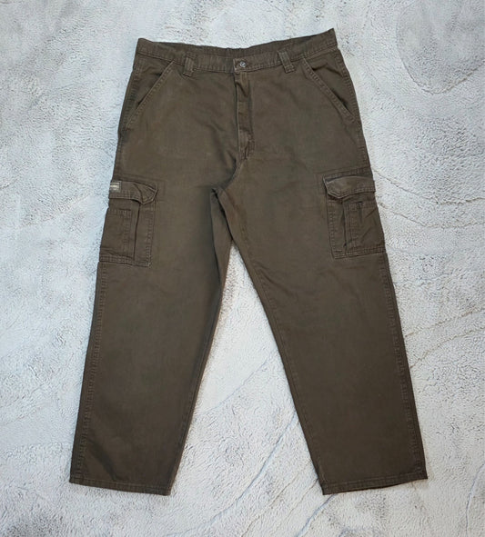 Wrangler Cargo Trousers Brown Relaxed Fit Men’s W38 L30 100% Cotton