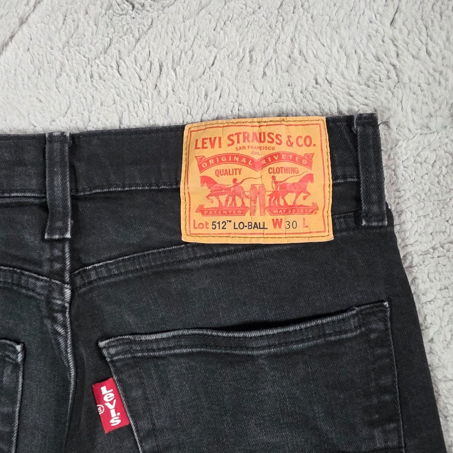 Levi’s 512 Slim Taper Jeans Women’s W30 Black Stretch Denim