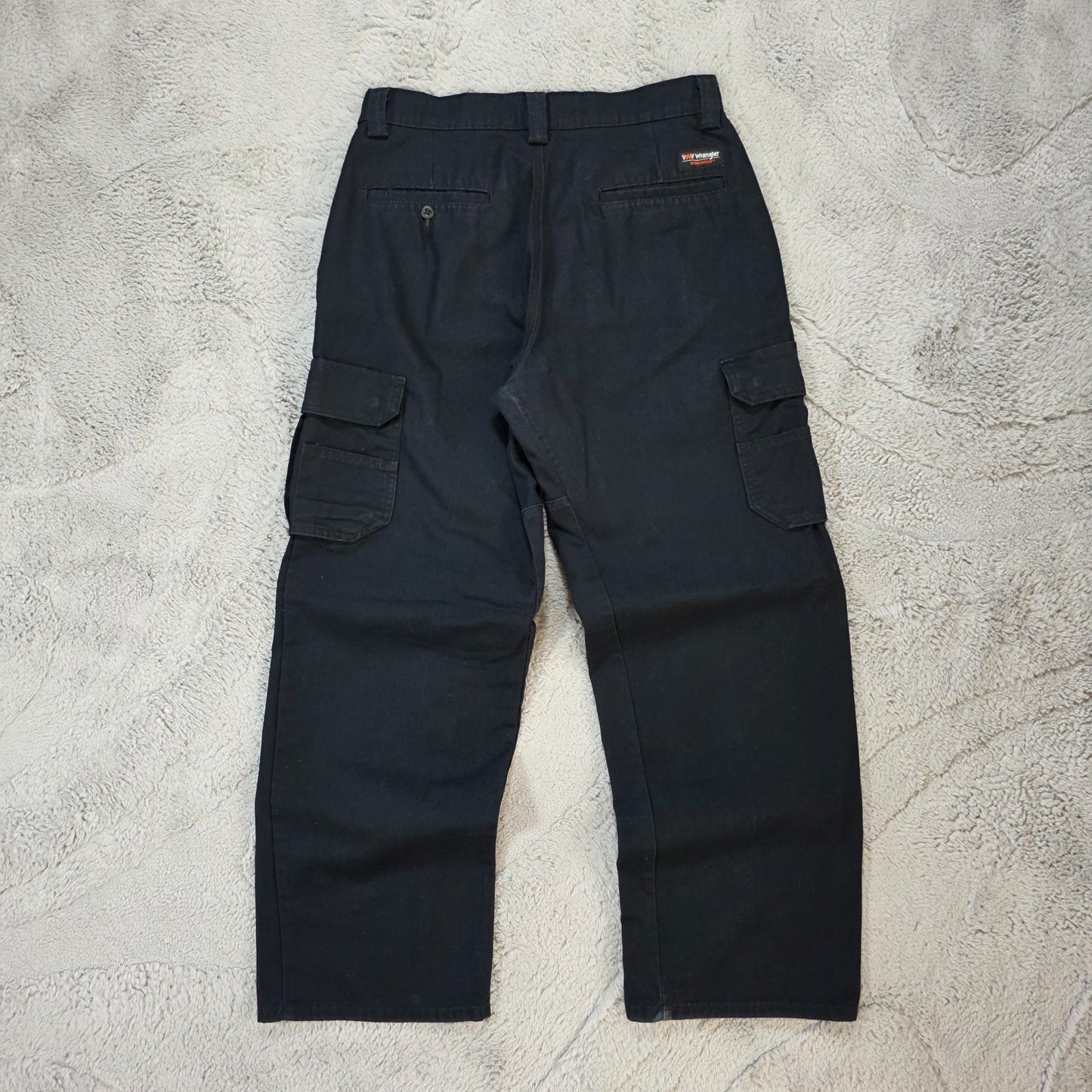 Wrangler Workwear Cargo Trousers Black Straight Fit Men’s W30 L32 (Inseam 29")