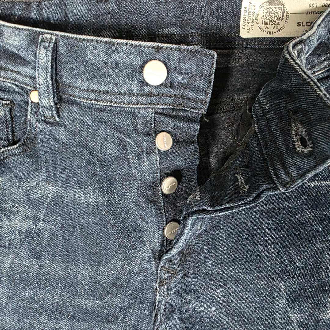 Diesel Sleenker Slim Skinny Jeans W30 L30 Blue Stretch Denim Men’s