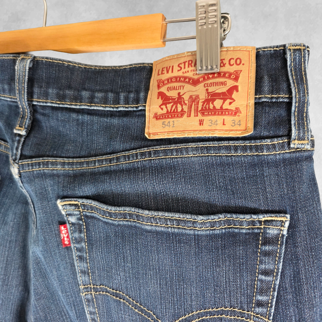 Levi’s 541 Athletic Fit Jeans Men’s W34 L33 Blue Denim Stretch (W34 L34 Tag)