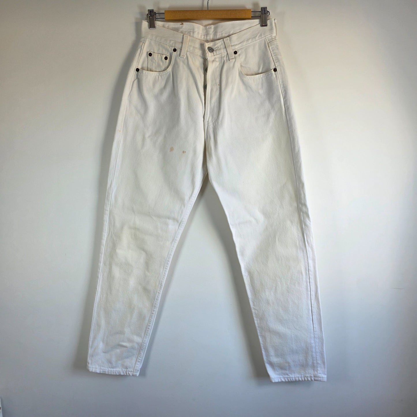 Levi’s 508 Jeans W29 L30 White Tapered Men’s Denim Button Fly Made in UK