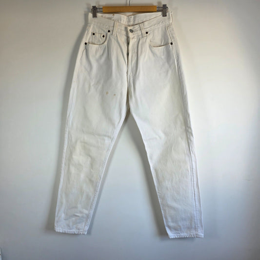 Levi’s 508 Jeans W29 L30 White Tapered Men’s Denim Button Fly Made in UK