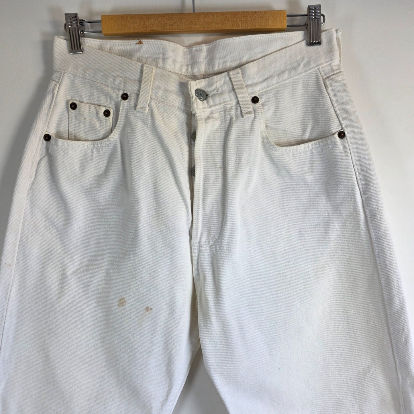 Levi’s 508 Jeans W29 L30 White Tapered Men’s Denim Button Fly Made in UK