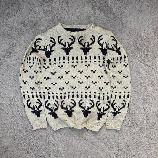 Cedar Wood State Vintage Patterned Knit Jumper Men’s XS Retro Sweater