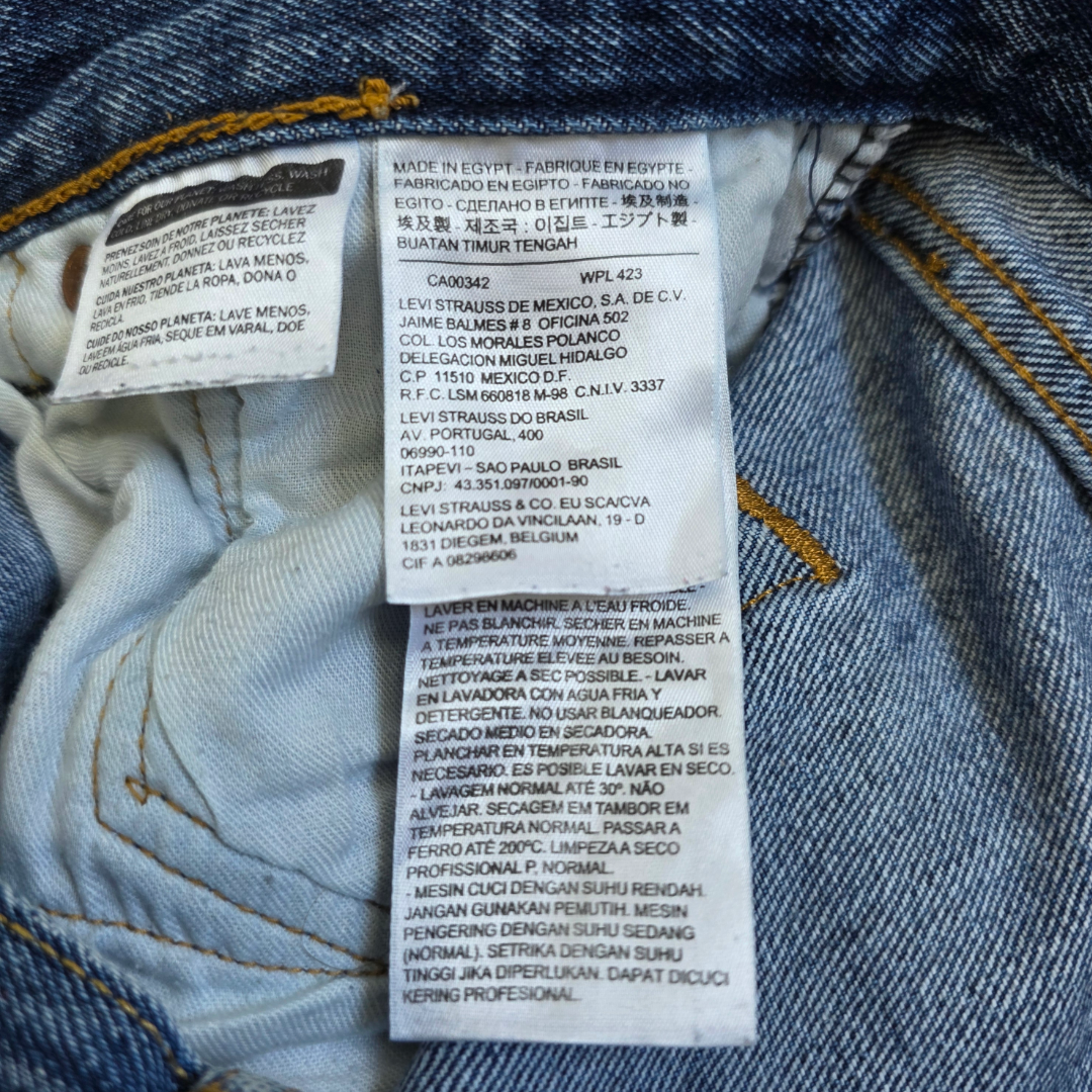 Levis 501 Jeans Mens W31 L30 (Tag W34 L32) Blue Straight Leg Denim Button Fly