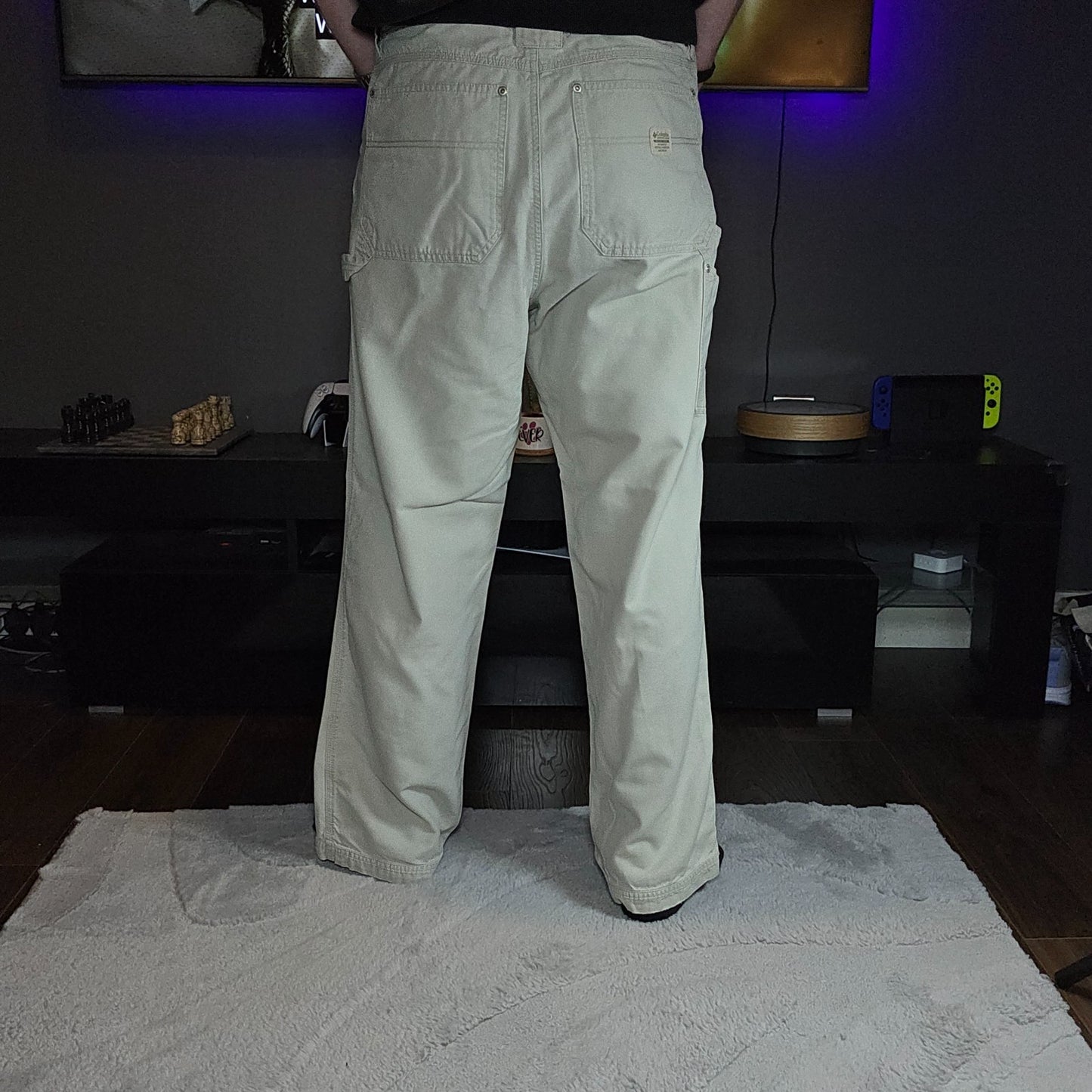 Columbia Carpenter Trousers Beige W38 L32 Men’s Outdoor Utility Workwear