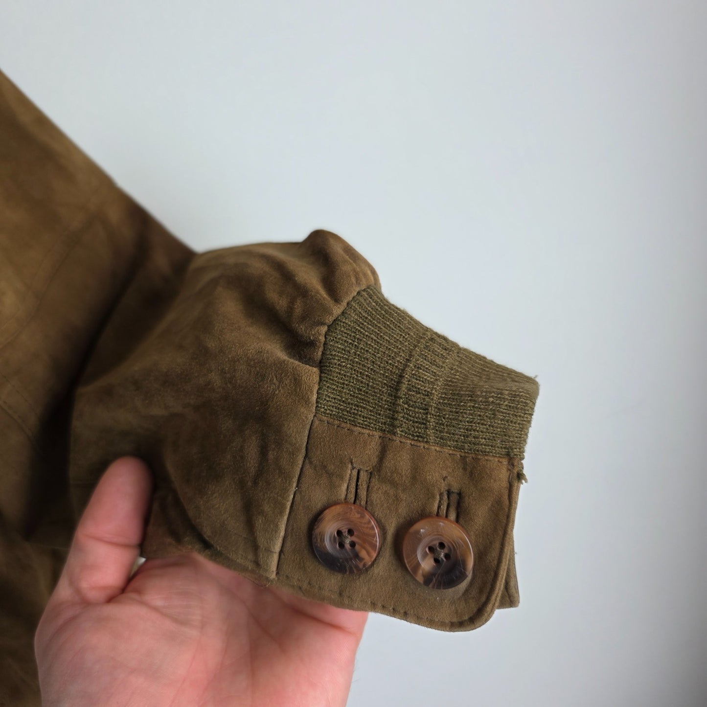 Vintage Rover & Lakes Suede Bomber Jacket Brown Mens L Germany Leather