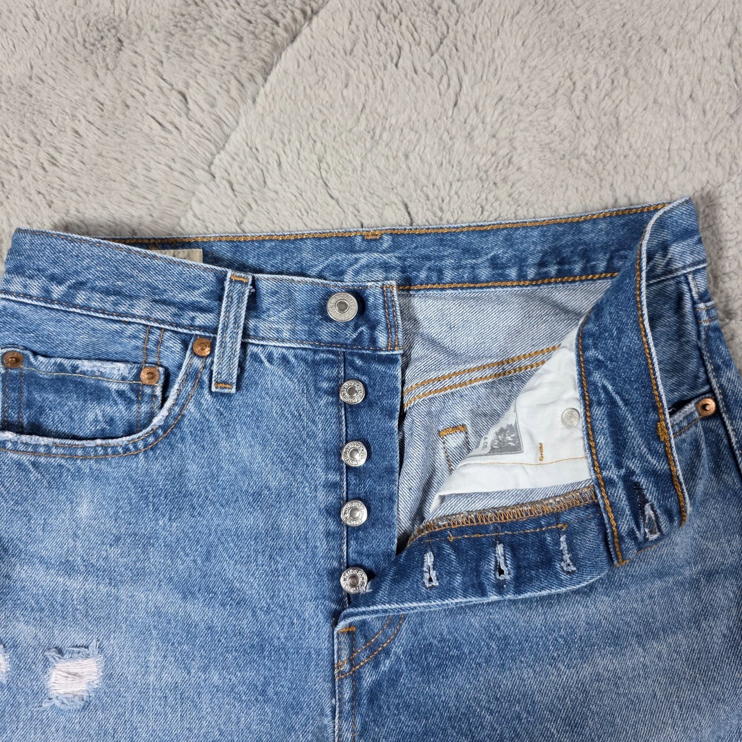 Levi’s 501 Straight Jeans Men’s W27 L30 Blue Denim Button Fly