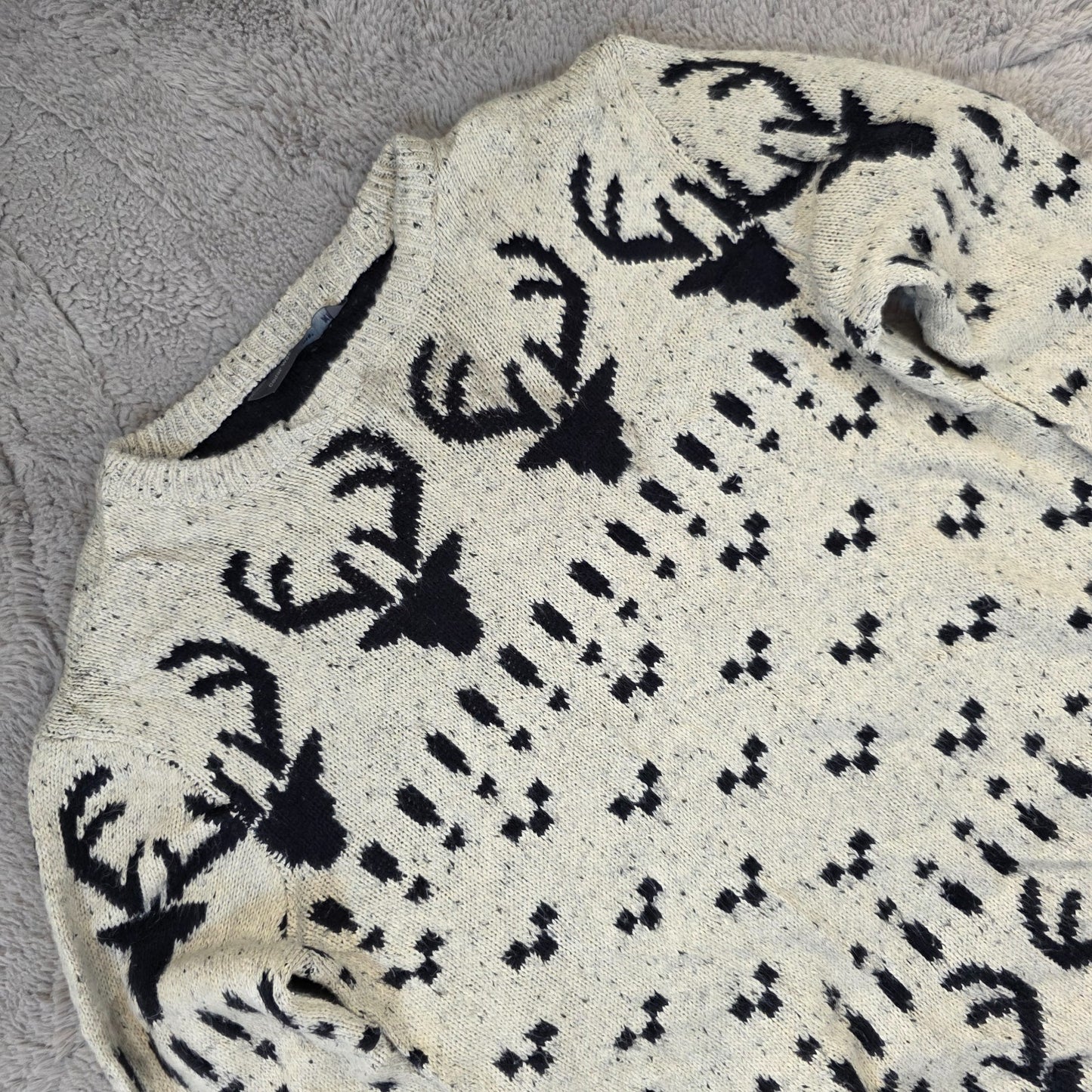 Cedar Wood State Vintage Patterned Knit Jumper Men’s XS Retro Sweater
