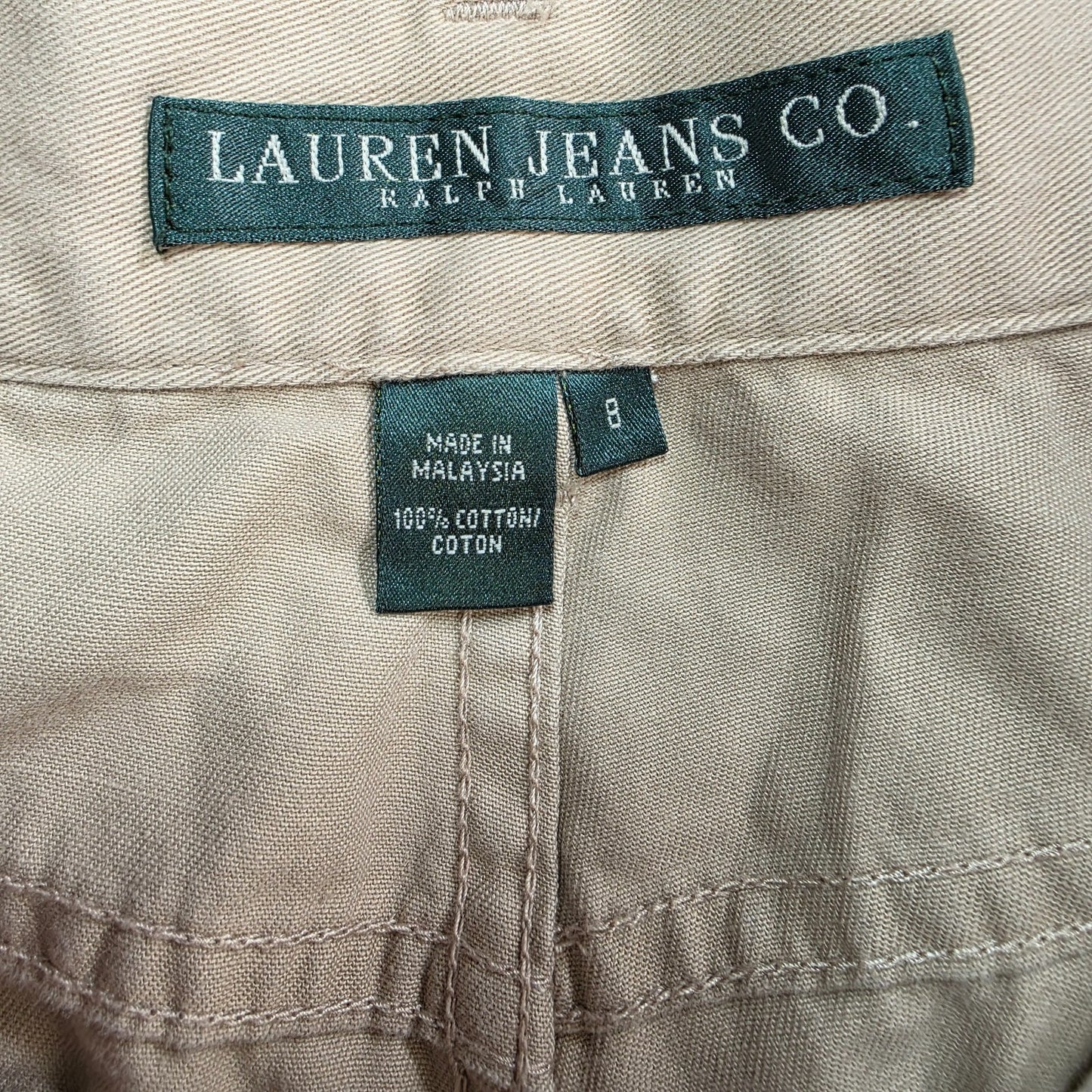 Lauren Jeans Co Ralph Lauren Beige Straight Leg Jeans W32 L29 US 8 100% Cotton
