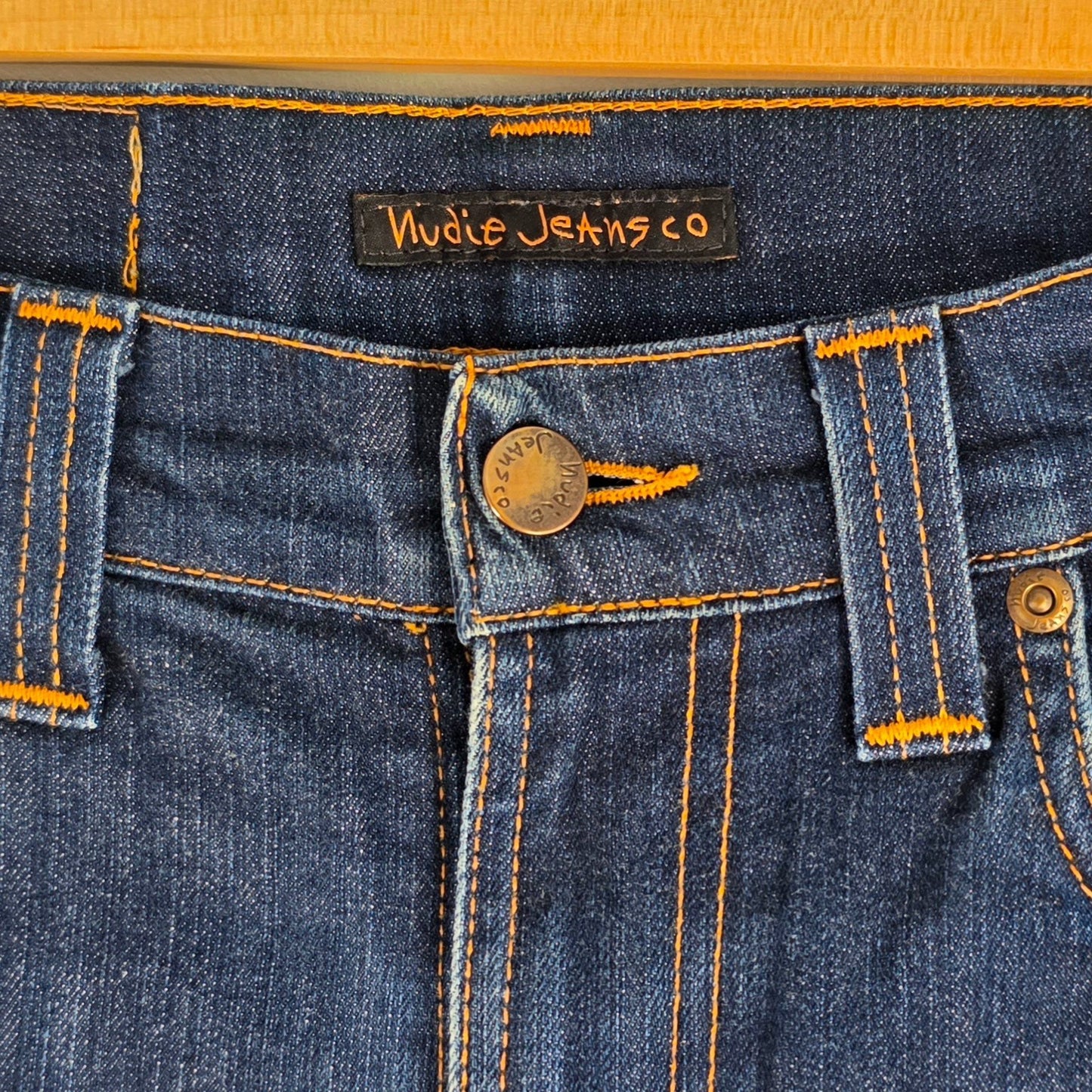 Nudie Jeans Thin Finn Mens W28 L30 Blue Slim Fit Stretch Organic Denim