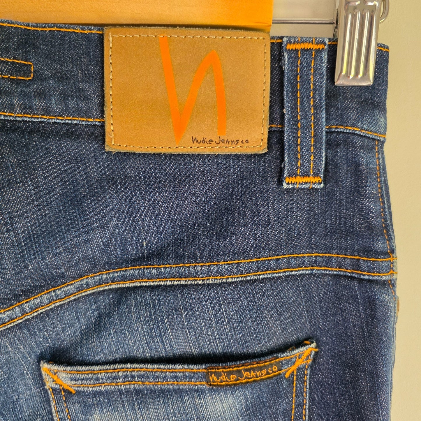 Nudie Jeans Thin Finn Mens W28 L30 Blue Slim Fit Stretch Organic Denim