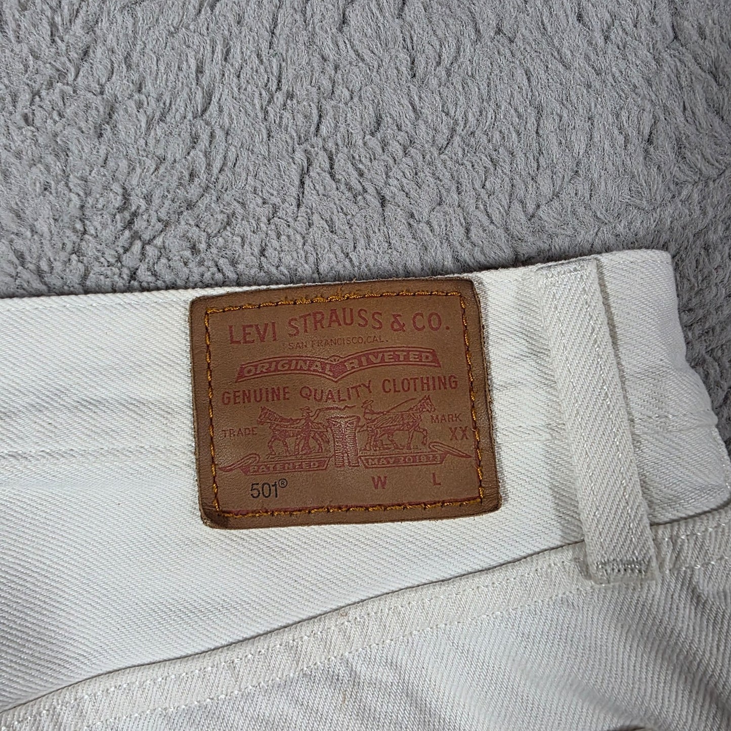 Levi’s 501 Mens White Jeans W29 L28 Button Fly Straight Leg