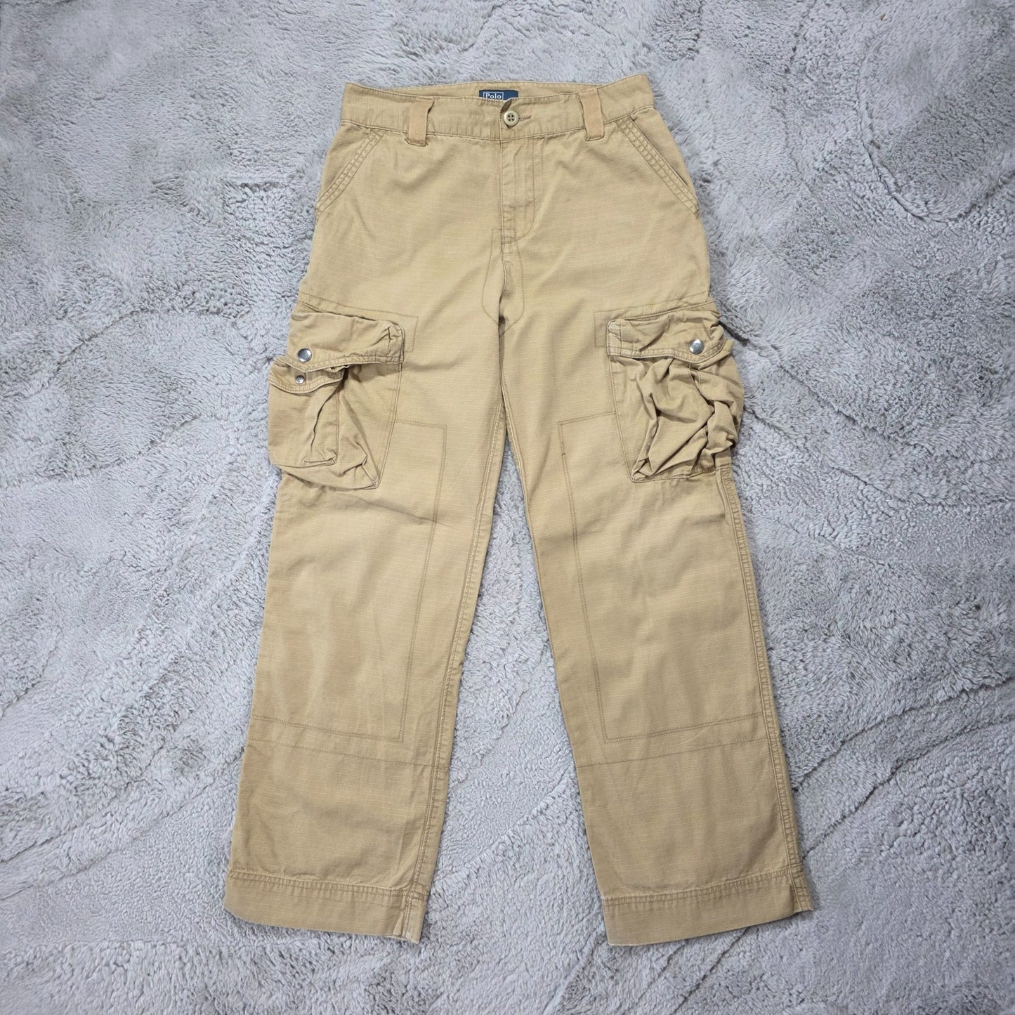 Polo Ralph Lauren Cargo Trousers Beige Size 14 Boys (28W 28L) Cotton