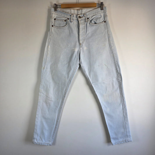 Vintage To Way Jeans W30 L29 Light Blue Button Fly Tapered Leg