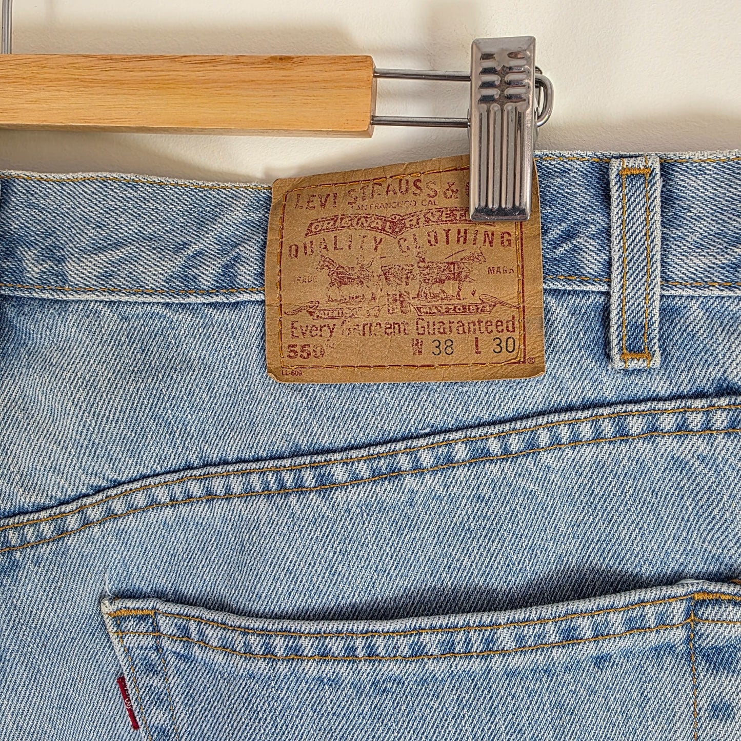 Levi’s 550 Jeans W38 L30 Relaxed Fit USA Made Blue Denim Vintage Men’s