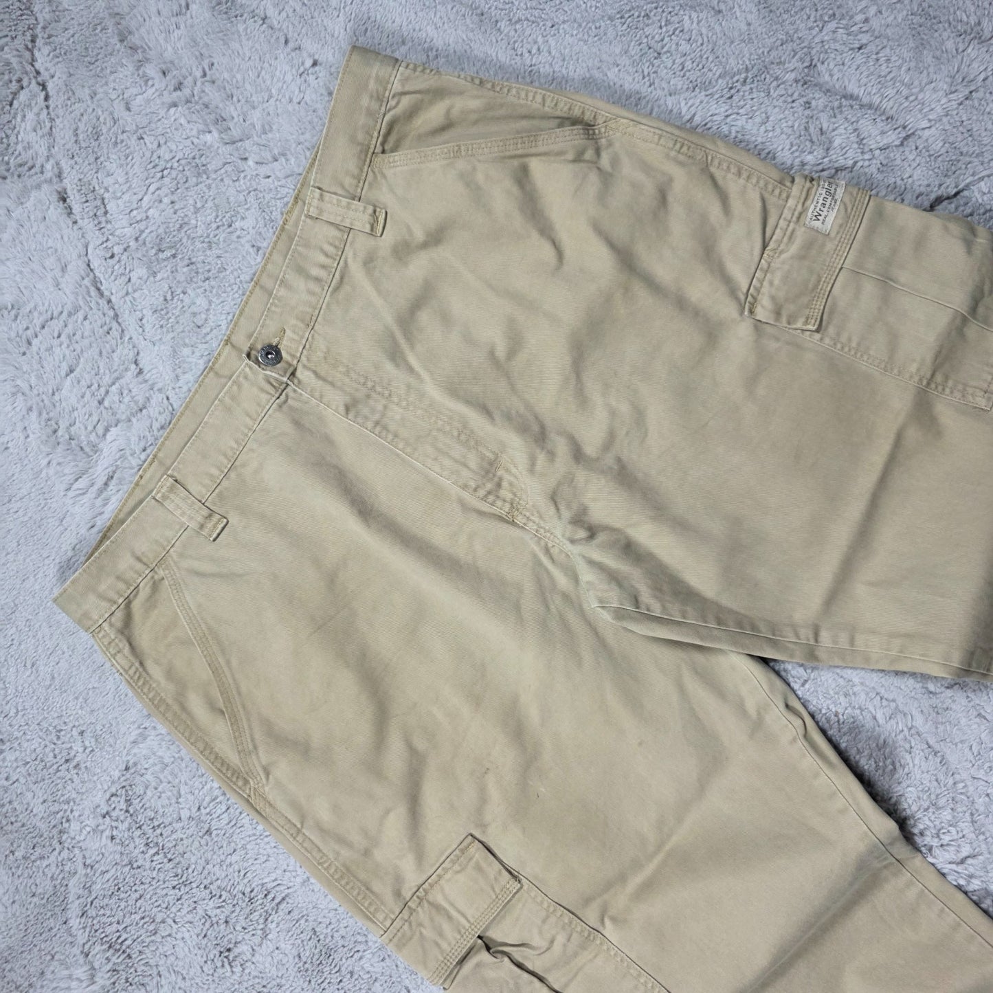 Wrangler Cargo Trousers Beige Relaxed Fit W38 L26 Cotton Workwear Mens