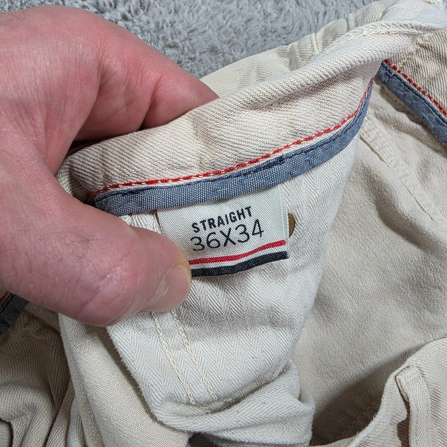 Tommy Hilfiger Beige Straight Fit Jeans Men’s W36 L27 (Adjusted Length)