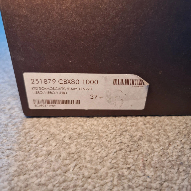 Gucci Black Suede Strappy High Heels with Open Toe Size 4.5