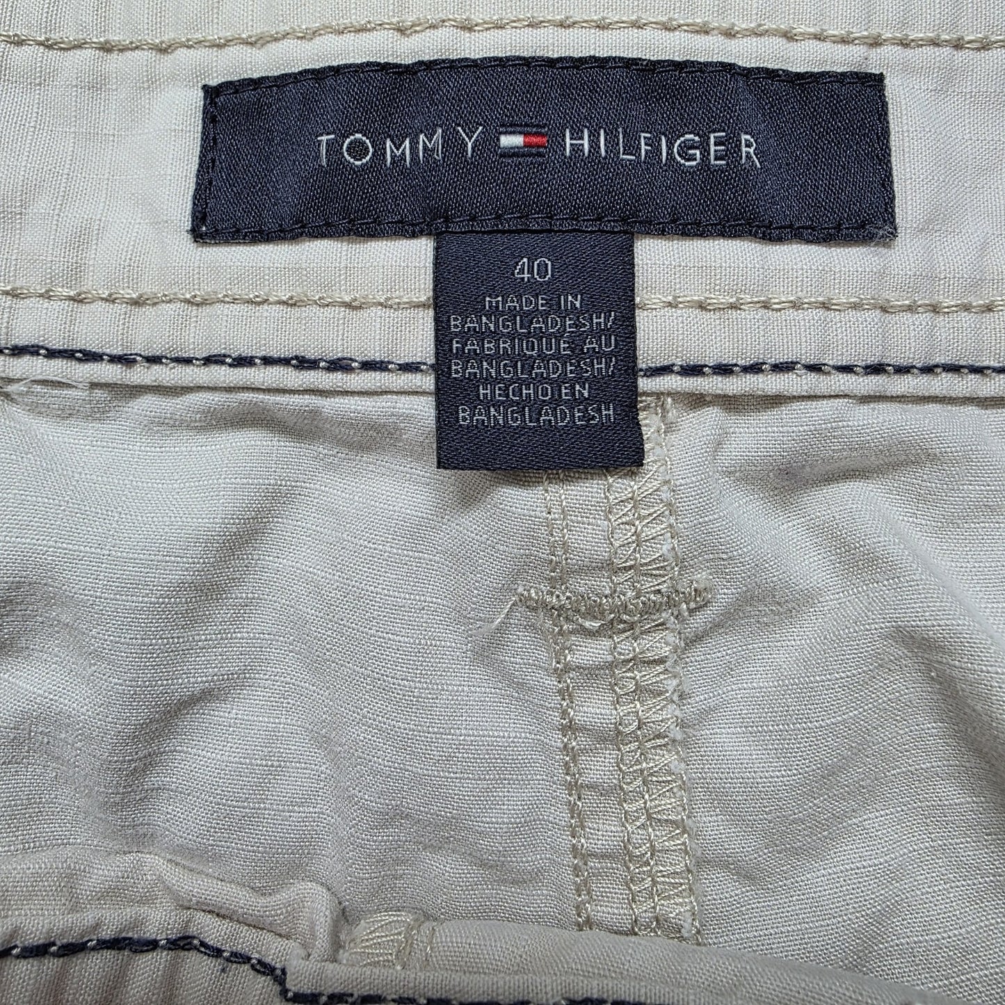 Tommy Hilfiger Shorts Mens W40 Beige Cargo Utility Hiking 100% Cotton