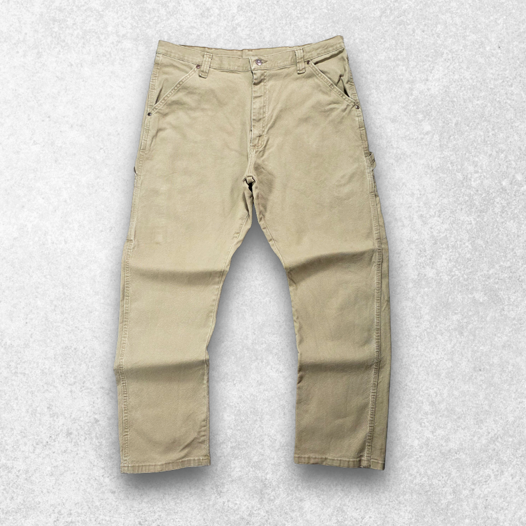 Wrangler Carpenter Trousers Beige Men’s W38 L32 Straight Leg Workwear Utility