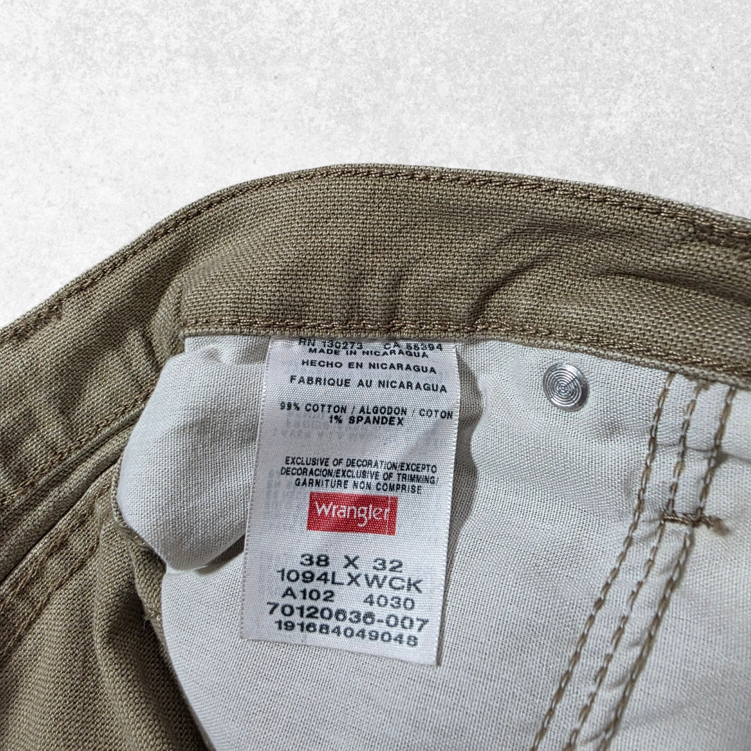 Wrangler Carpenter Trousers Beige Men’s W38 L32 Straight Leg Workwear Utility