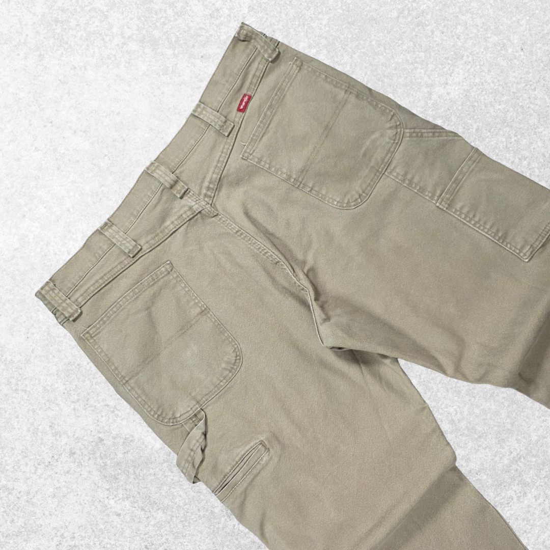 Wrangler Carpenter Trousers Beige Men’s W38 L32 Straight Leg Workwear Utility