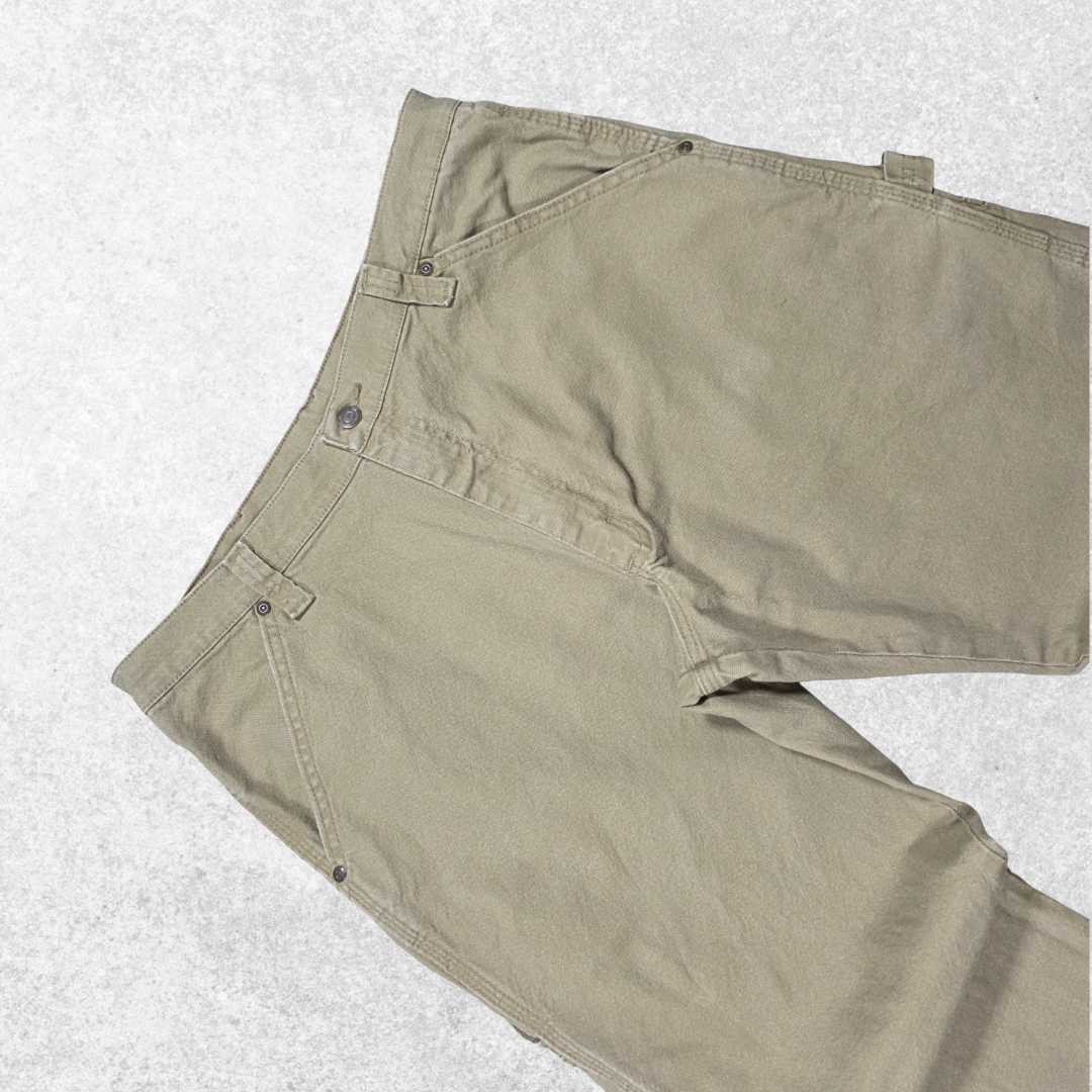 Wrangler Carpenter Beige Workwear Jeans W35 L32 Mexico 99% Cotton Straight Fit