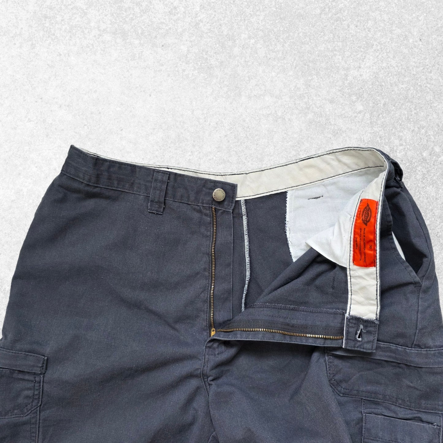 Dickies Cargo Workwear Shorts Blue Vintage Utility Work Shorts Men's W36