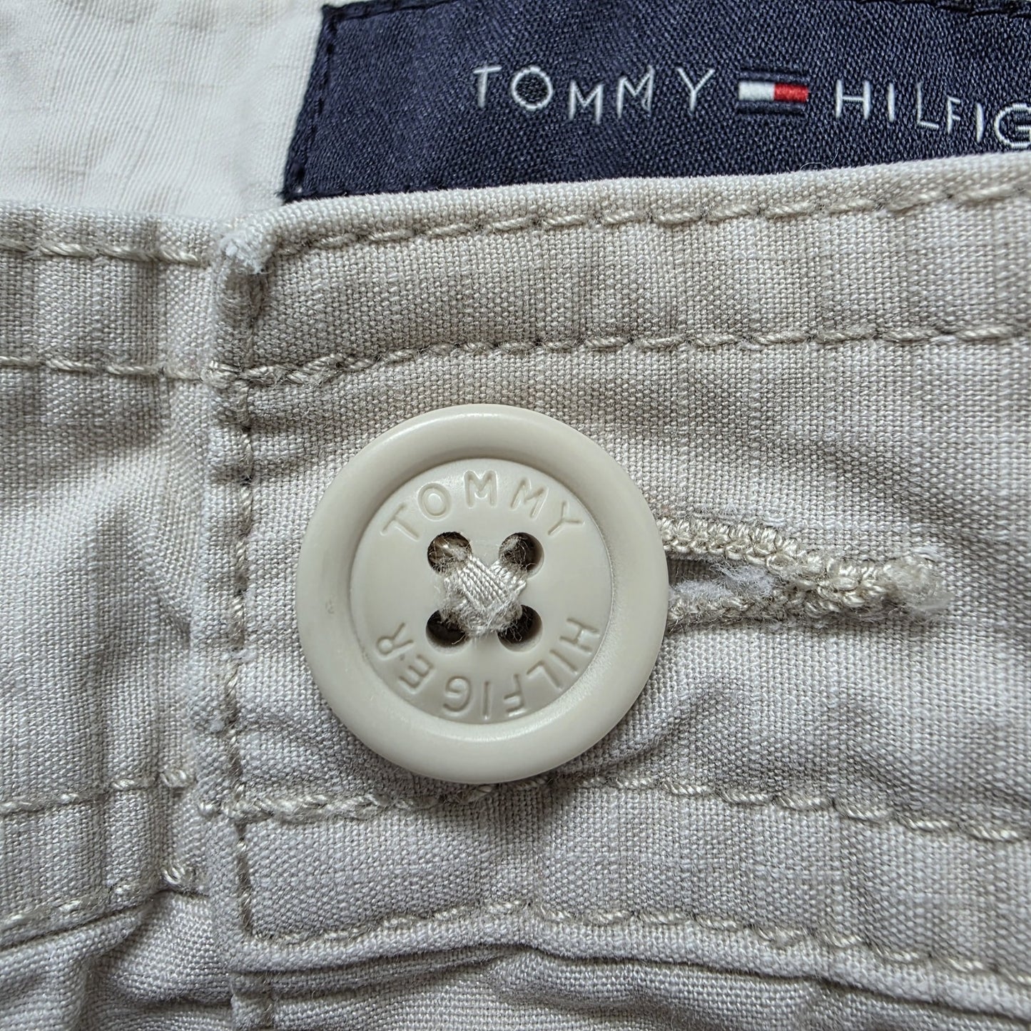 Tommy Hilfiger Shorts Mens W40 Beige Cargo Utility Hiking 100% Cotton