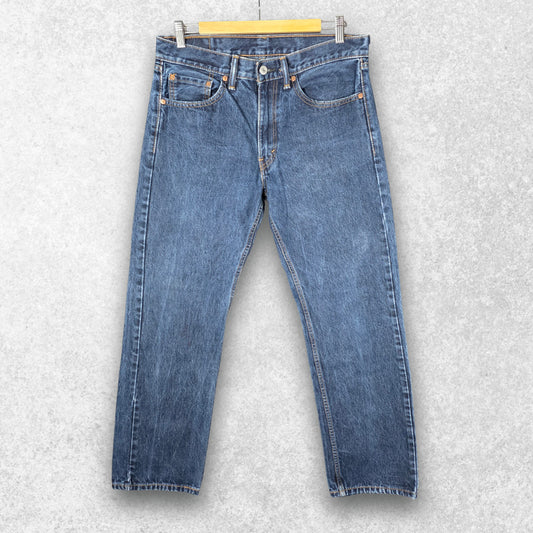 Levi’s 505 Regular Straight Jeans W32 L30 Blue Denim Zip Fly Men’s Cotton
