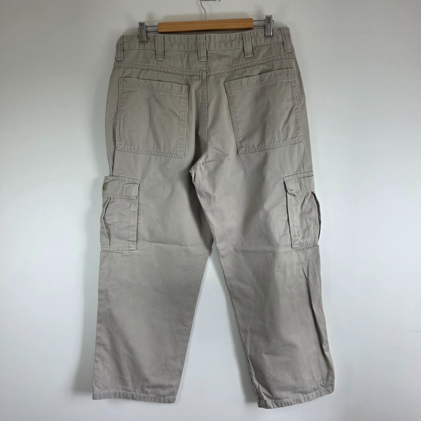 Wrangler Cargo Combat Utility Trousers Mens W34 L29 Beige Military Workwear Pant