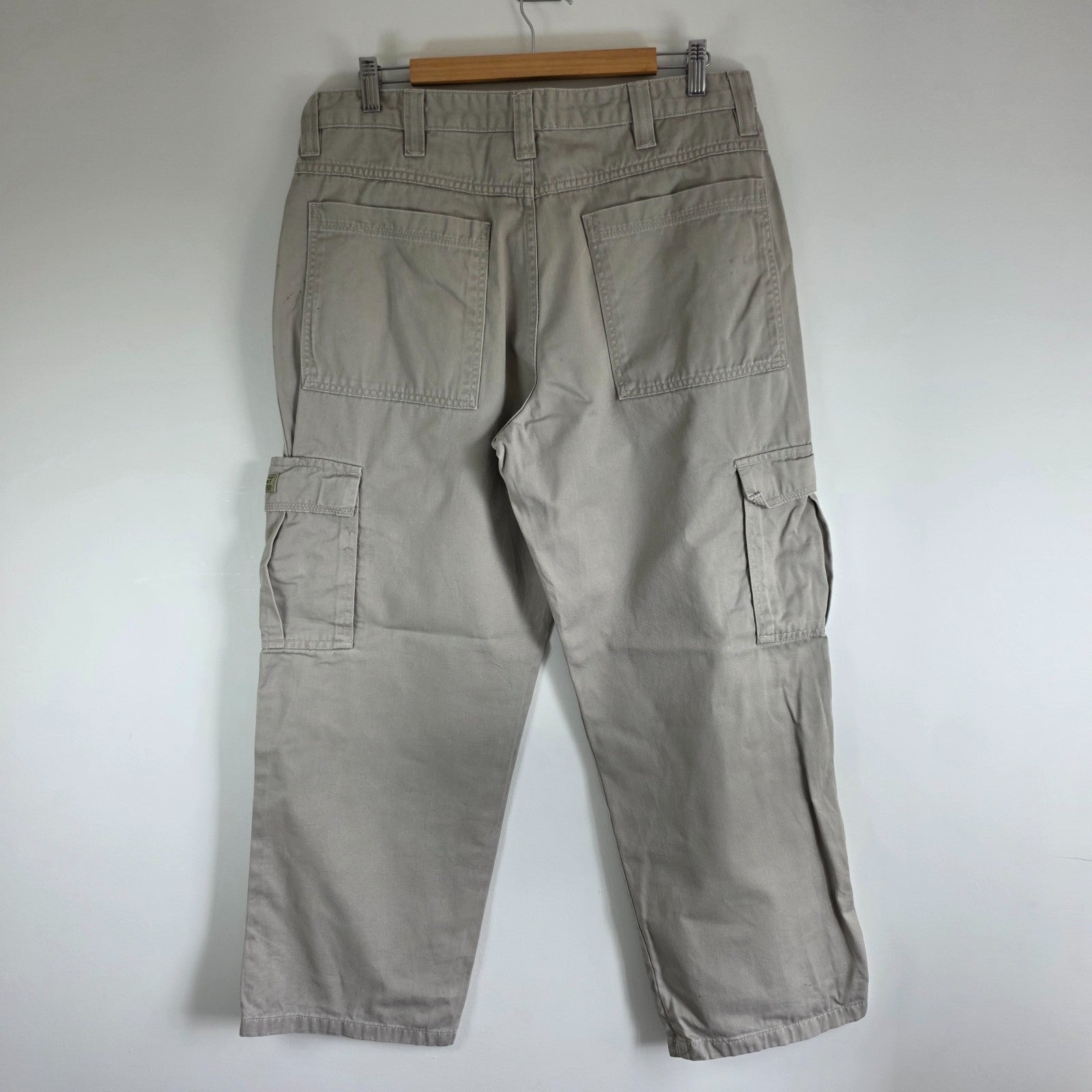 Wrangler Cargo Combat Utility Trousers Mens W34 L29 Beige Military Workwear Pant