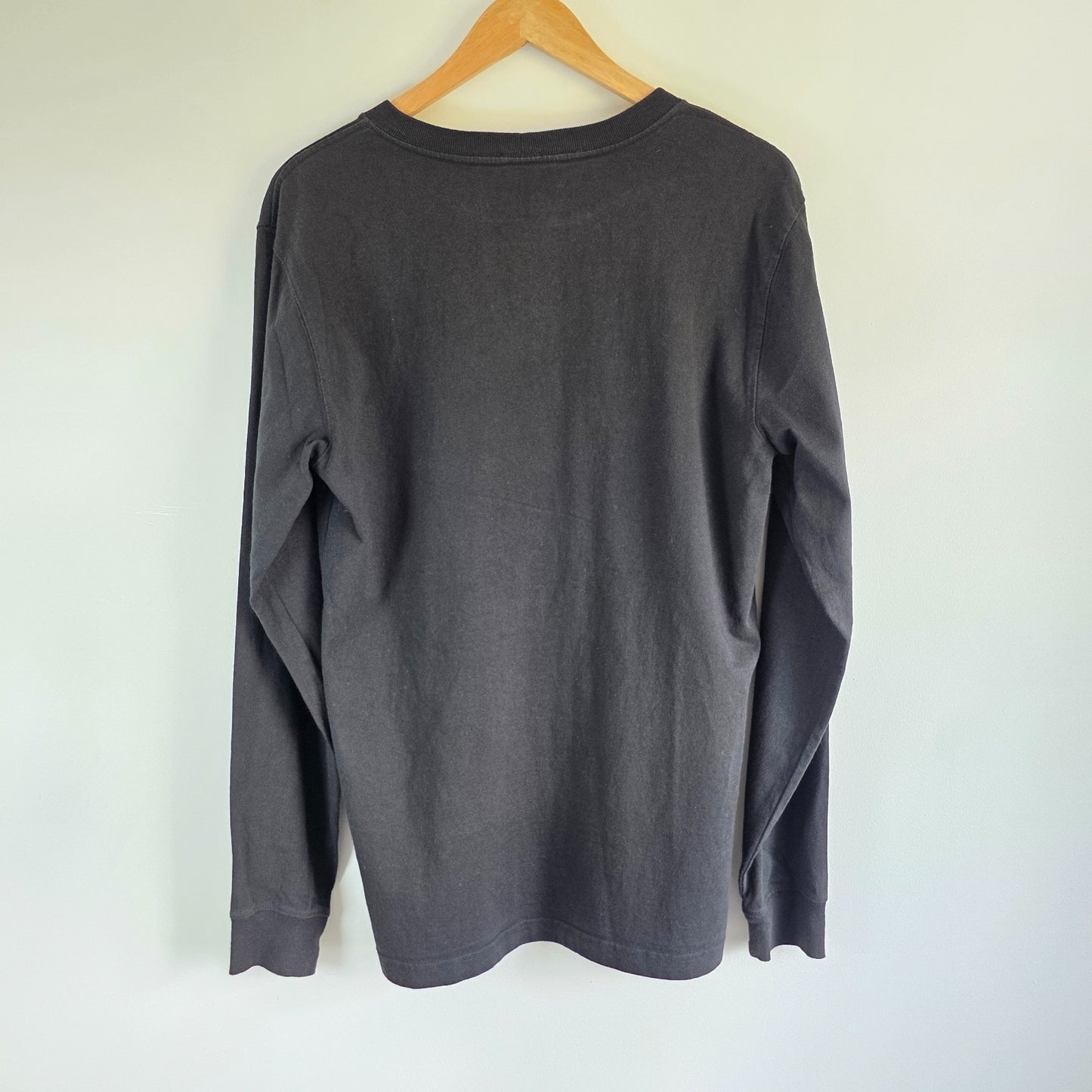 Carhartt Long Sleeve T Shirt Black Relaxed Fit Logo Workwear Men's Size S