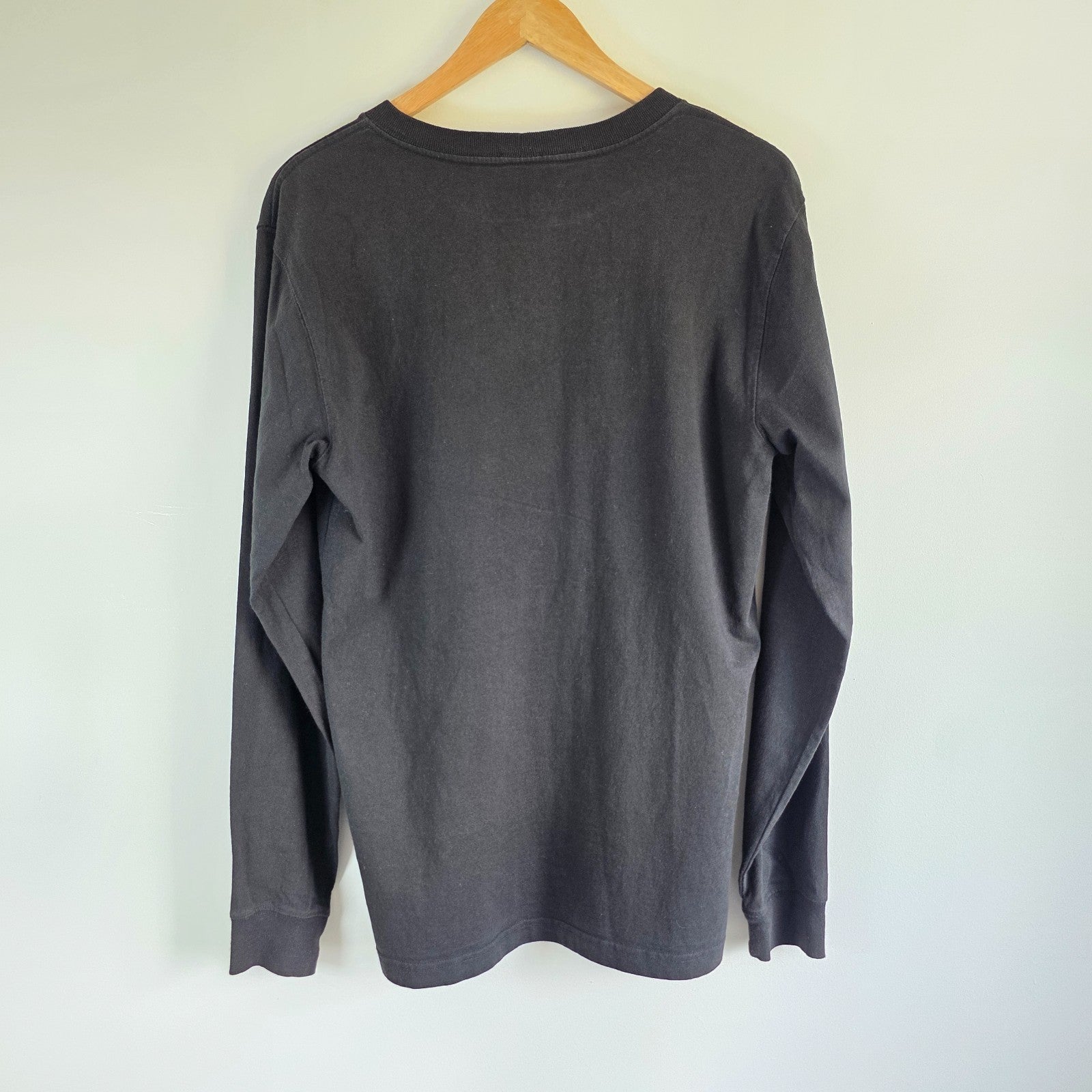 Carhartt Long Sleeve T Shirt Black Relaxed Fit Logo Workwear Men's Size S