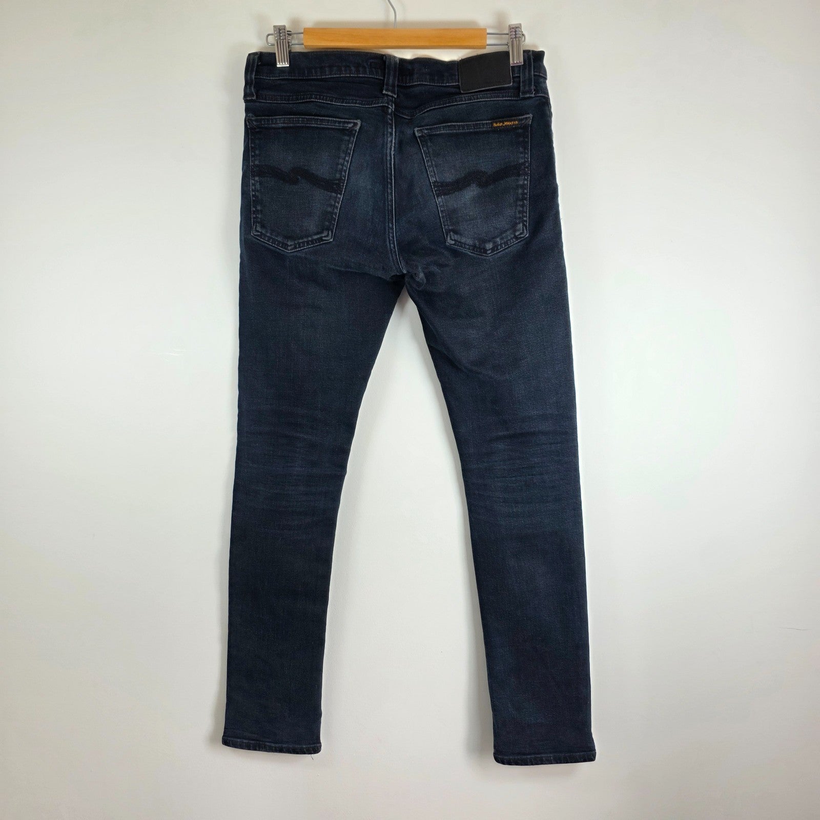 Nudie Jeans Long John Skinny W31 L30 Black Stretch Denim Men’s Italy
